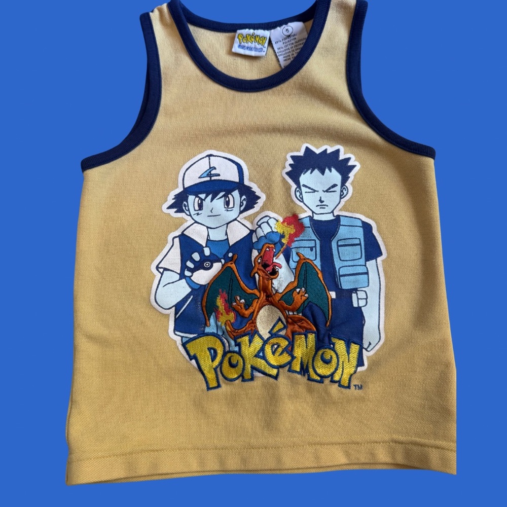 Pokemon Kids Tank Top - Tan and Black